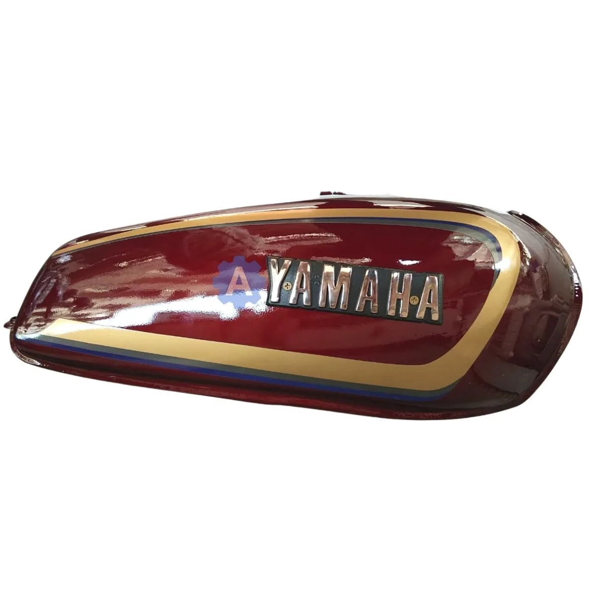 Ensons Petrol Tank for Yamaha RX100/ RX135/ RXG (Wine Red/Golden)