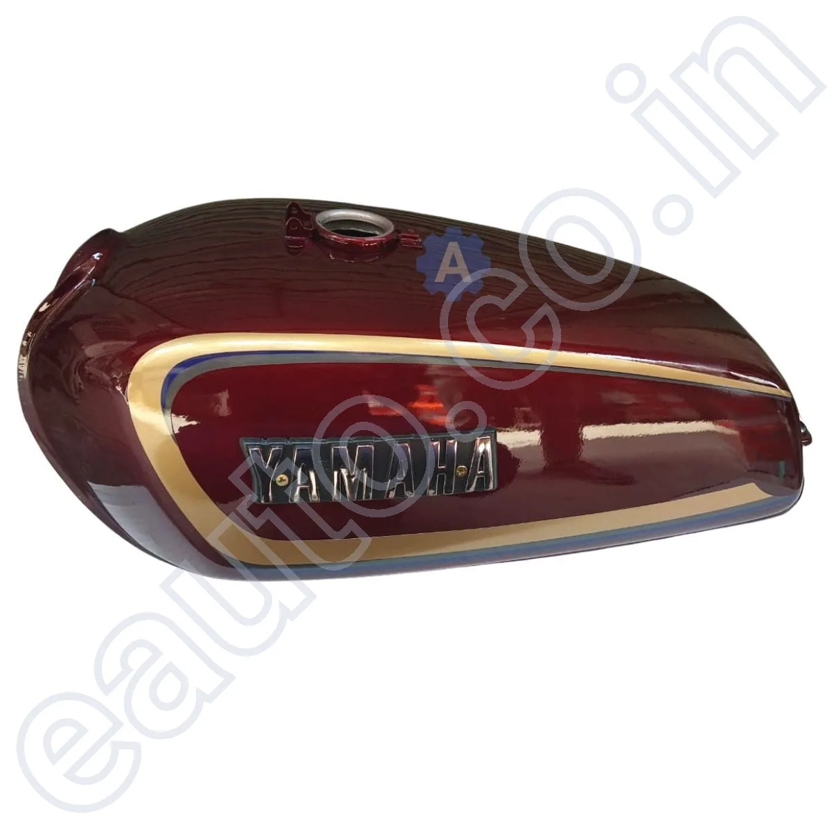 Ensons Petrol Tank for Yamaha RX100/ RX135/ RXG (Wine Red/Golden) 3