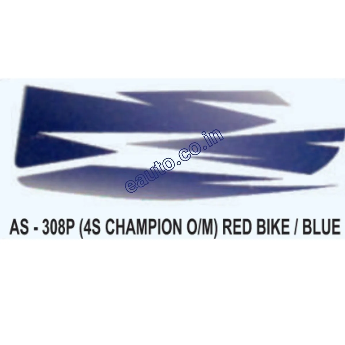 Graphics Sticker Set for Bajaj 4S Champion | Old Model | Red Vehicle | Blue Sticker | Both Sides