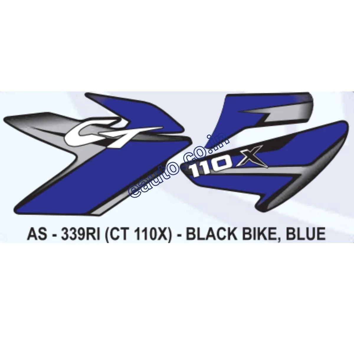 Graphics Sticker Set for Bajaj CT 110X | Black Vehicle | Blue Sticker | Both Sides