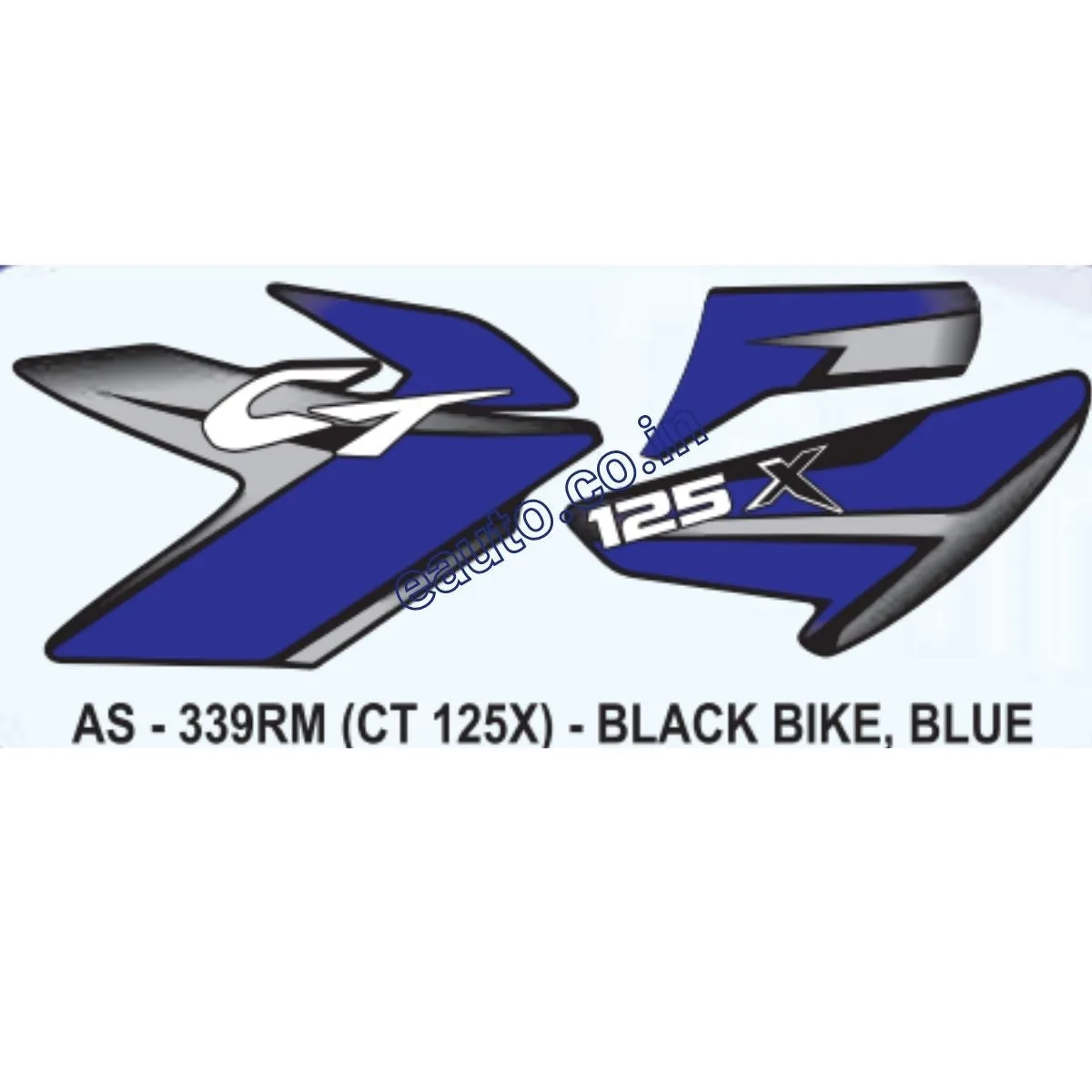Graphics Sticker Set for Bajaj CT 125X | Black Vehicle | Blue Sticker | Both Sides
