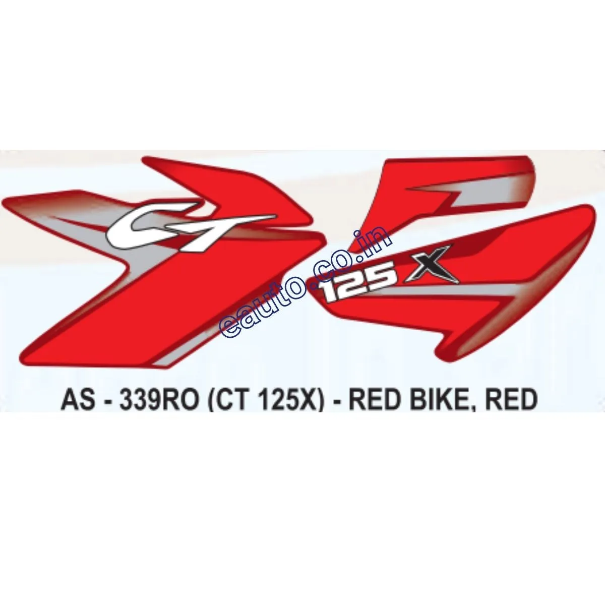 Graphics Sticker Set for Bajaj CT 125X | Red Vehicle | Red Sticker | Both Sides