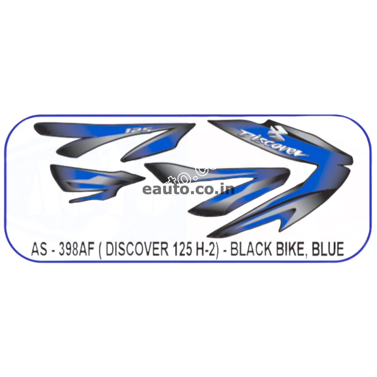 Graphics Sticker Set for Bajaj Discover 125 | H-2 | Black Vehicle | Blue Sticker | Both Sides