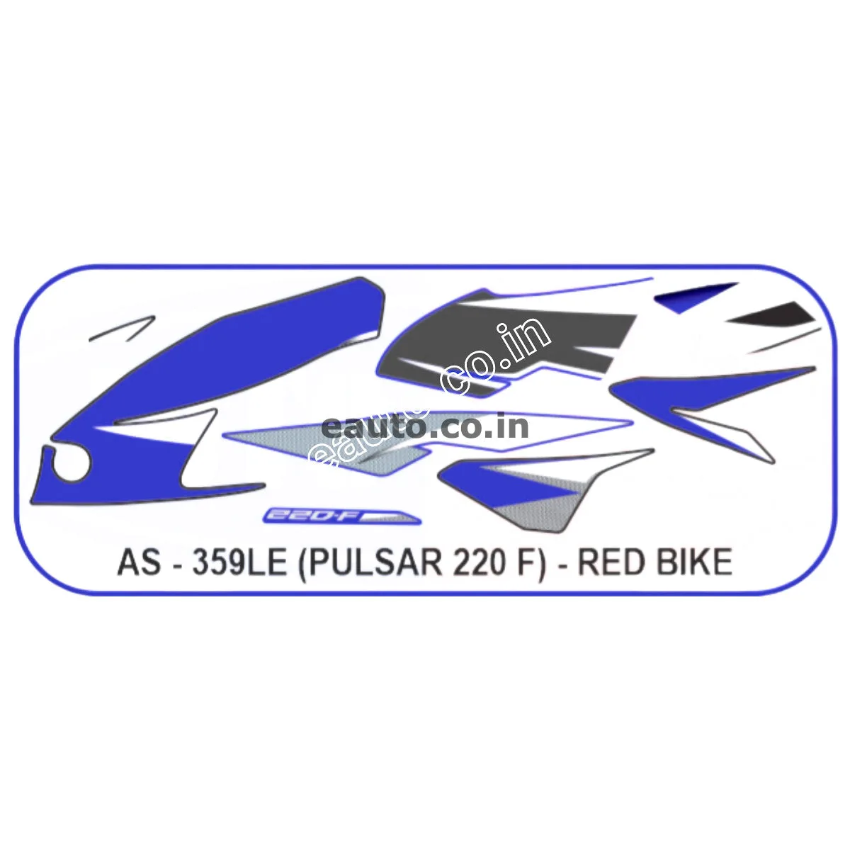 Graphics Sticker Set for Bajaj Pulsar 220 F | Blue Sticker | Both Sides