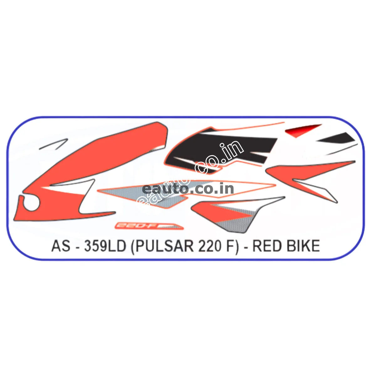 Graphics Sticker Set for Bajaj Pulsar 220 F | Red Sticker | Both Sides