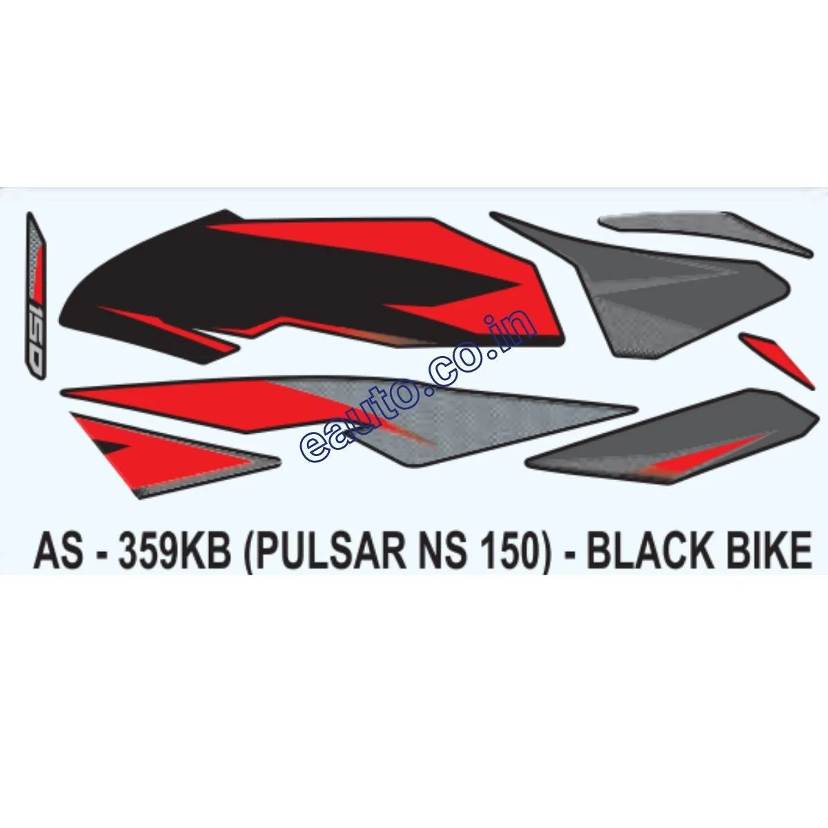 Graphics Sticker Set for Bajaj Pulsar NS 150 | Black Vehicle | Both Sides