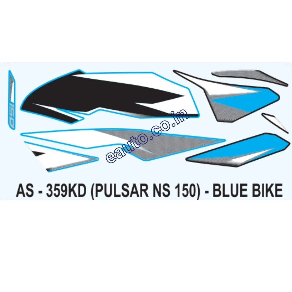 Graphics Sticker Set for Bajaj Pulsar NS 150 | Blue Vehicle | Both Sides