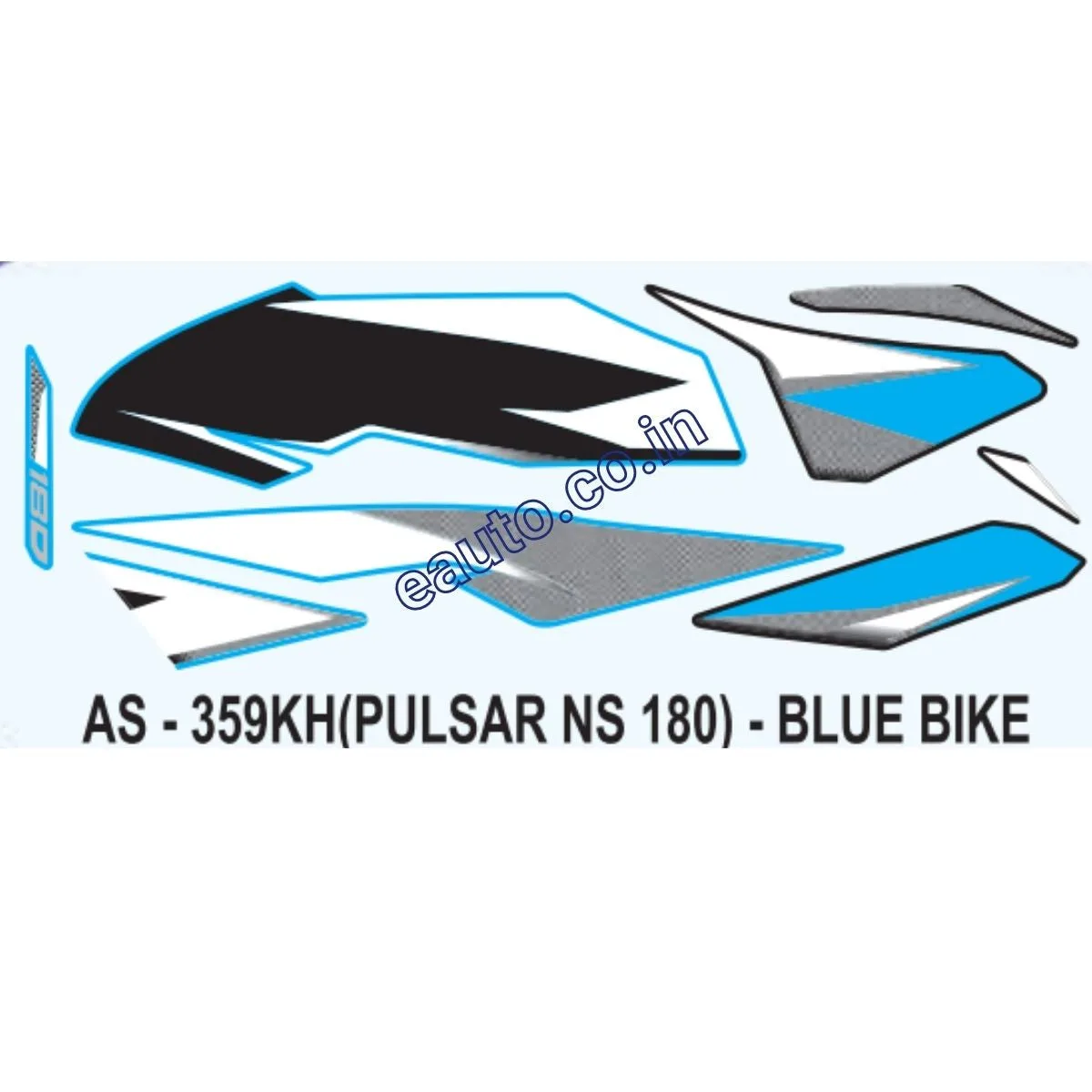 Graphics Sticker Set for Bajaj Pulsar NS 180 | Blue Vehicle | Both Sides