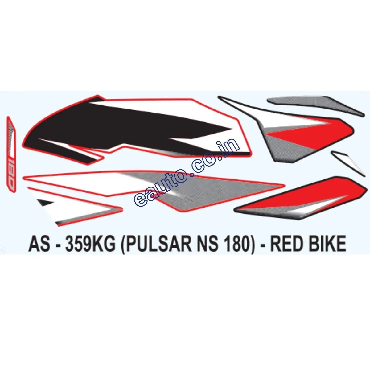 Graphics Sticker Set for Bajaj Pulsar NS 180 | Red Vehicle | Both Sides