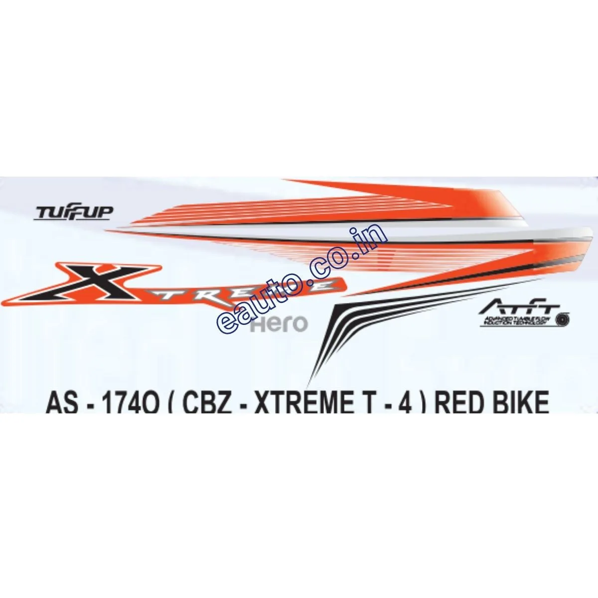 Graphics Sticker Set for Hero CBZ Xtreme | Type 4 | Red Vehicle | Both Sides