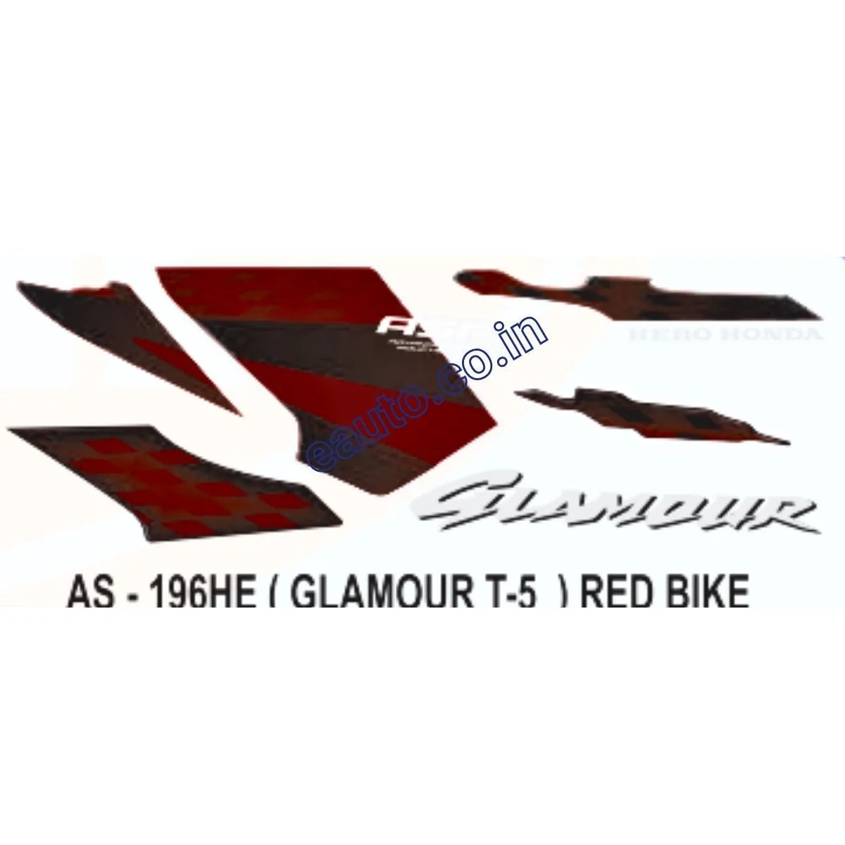 Graphics Sticker Set for Hero Glamour | Type 5 | ASFS | Red Vehicle | Both Sides