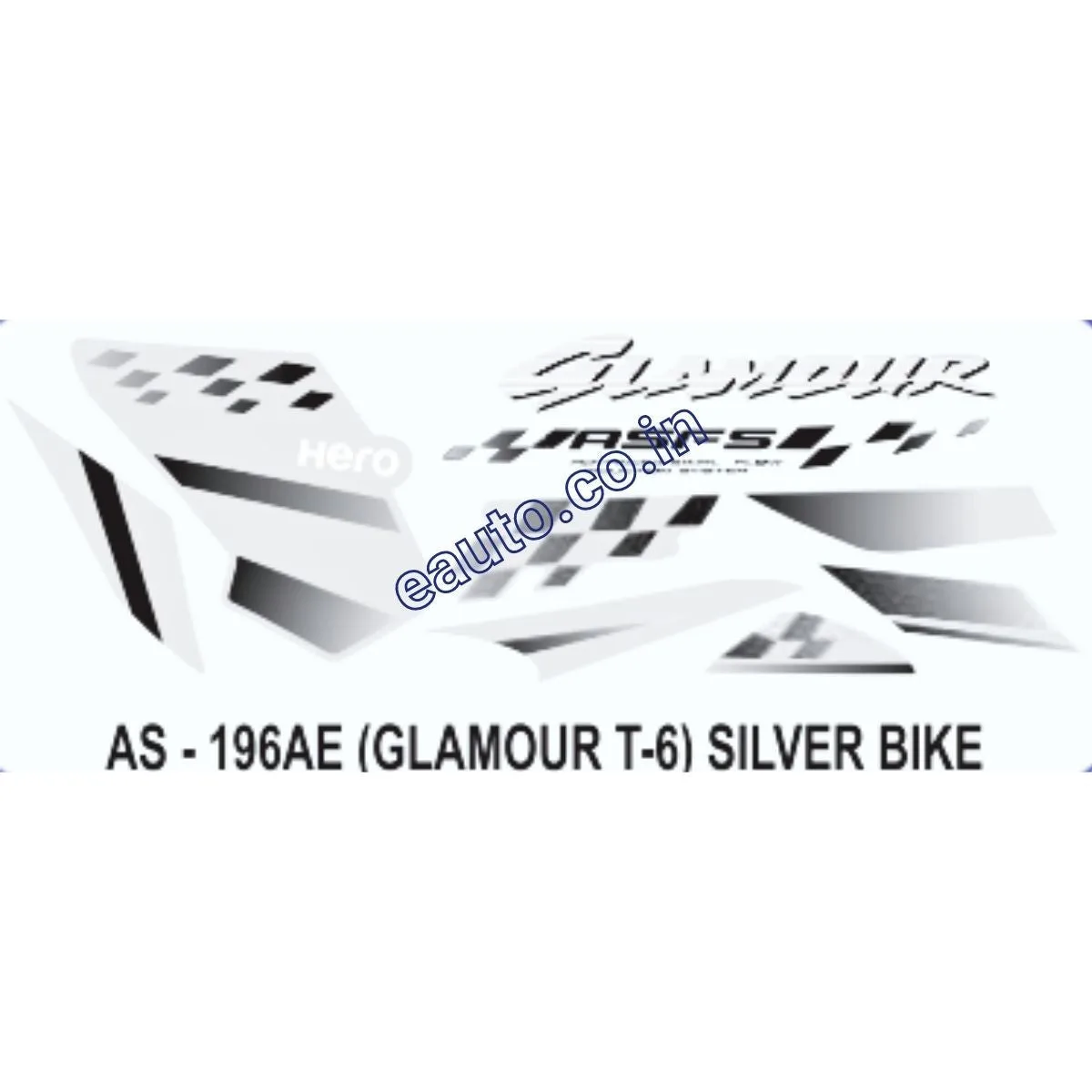 Graphics Sticker Set for Hero Glamour | Type 6 | ASFS | Silver Vehicle | Both Sides