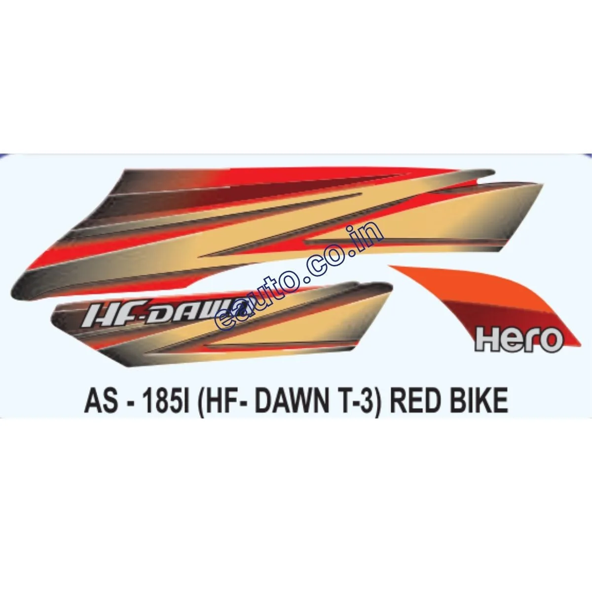 Graphics Sticker Set for Hero HF Dawn | Type 3 | Red Vehicle | Both Sides