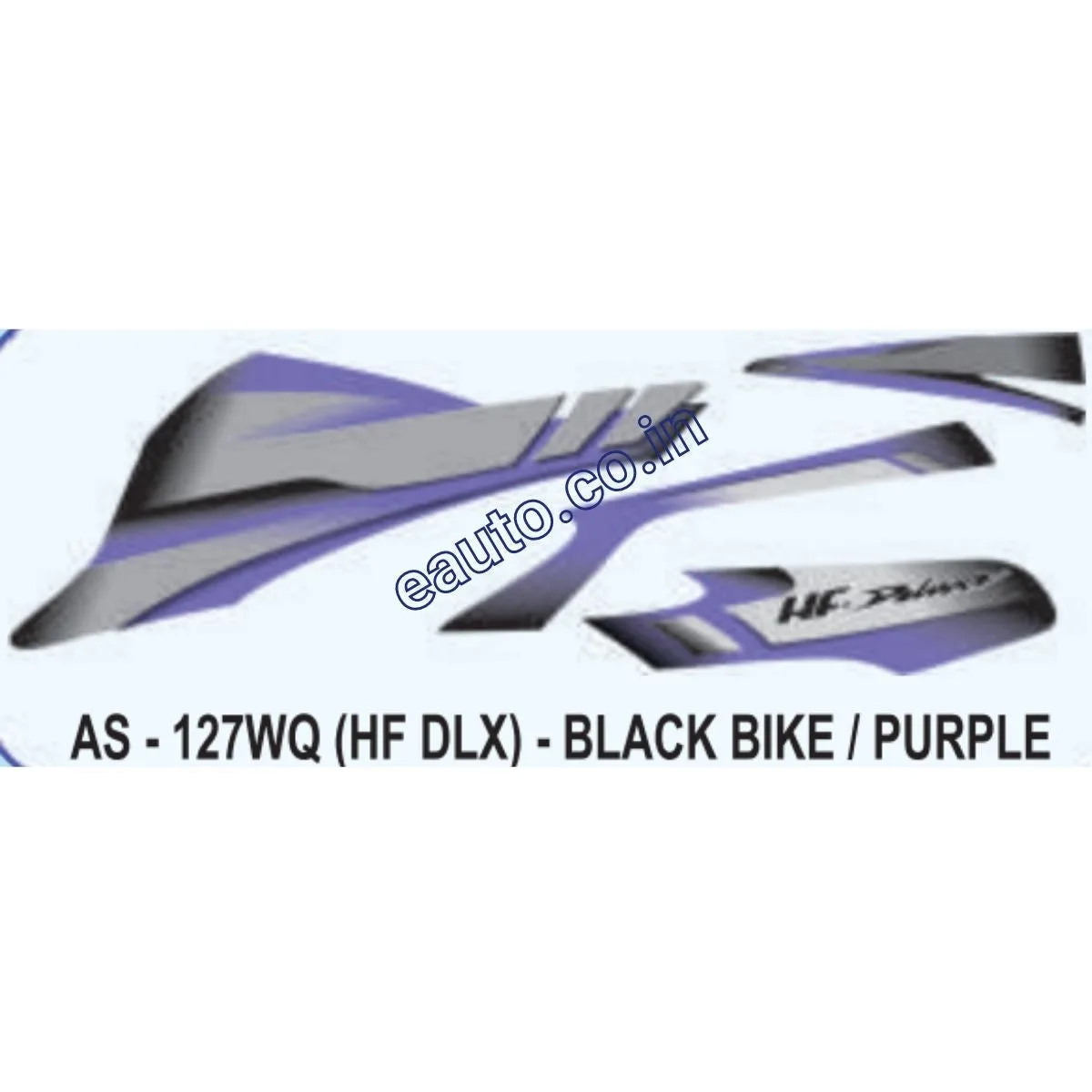 Graphics Sticker Set for Hero HF Deluxe | Black Vehicle | Purple Sticker | Both Sides