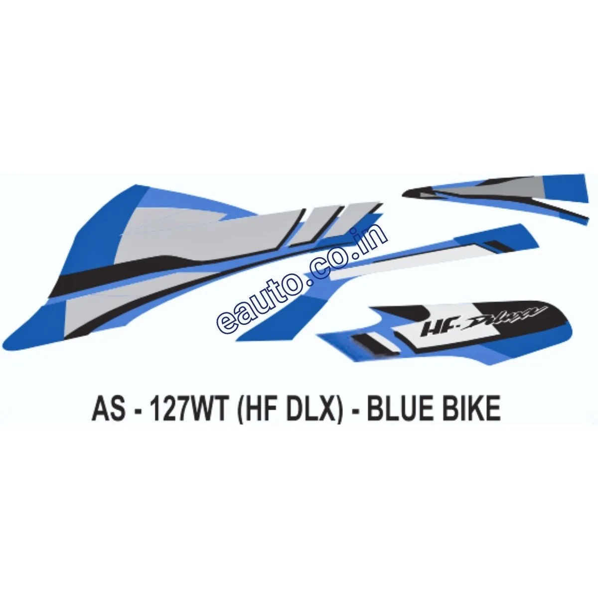 Graphics Sticker Set for Hero HF Deluxe | Blue Vehicle | Both Sides