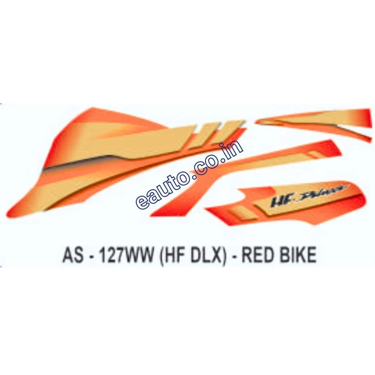 Graphics Sticker Set for Hero HF Deluxe | Red Vehicle | Both Sides