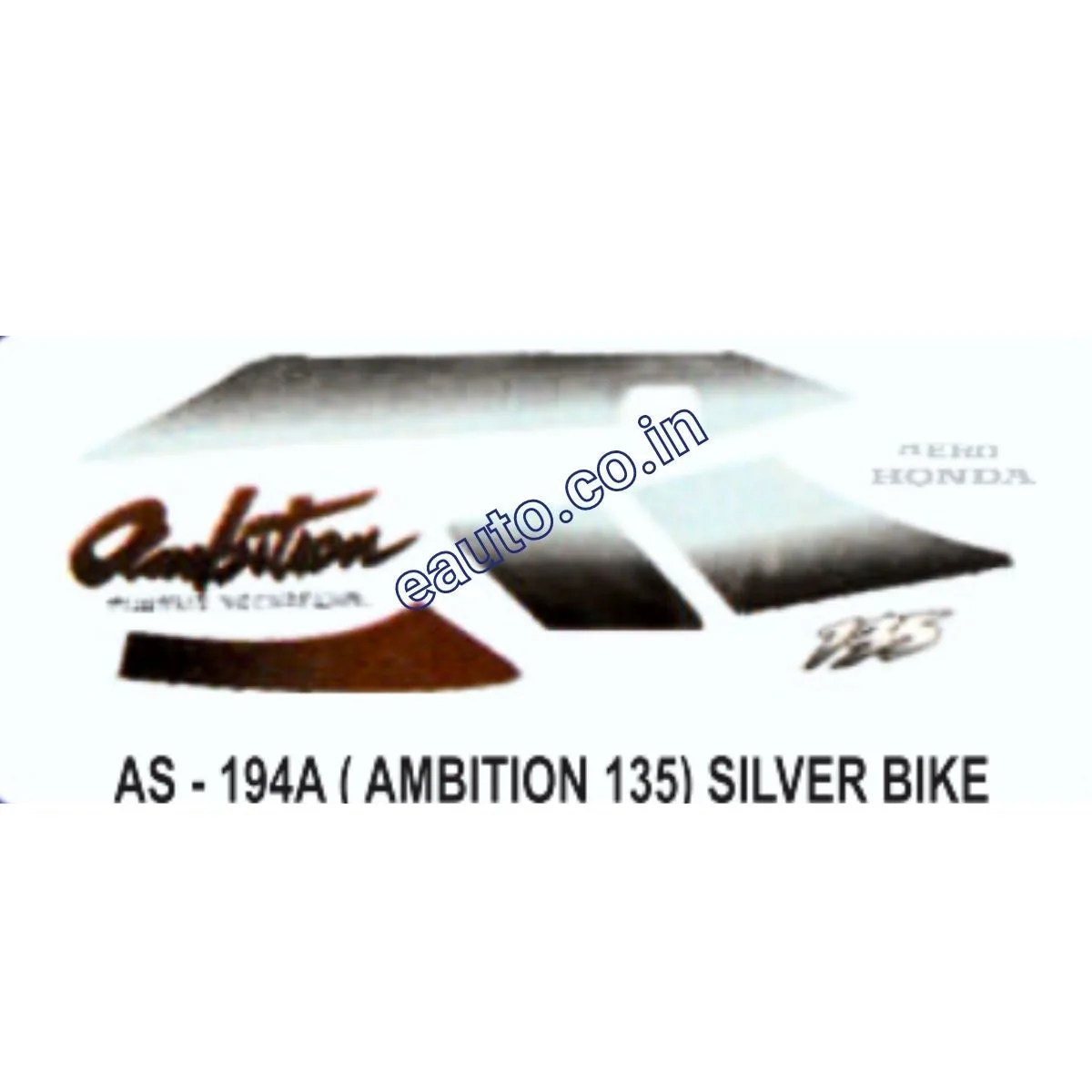 Graphics Sticker Set for Hero Honda Ambition | Silver Vehicle | Both Sides