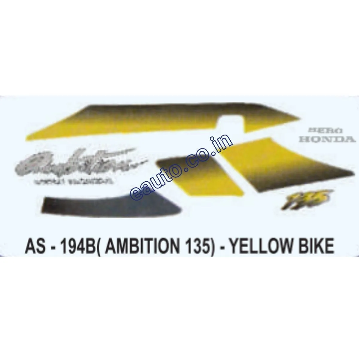 Graphics Sticker Set for Hero Honda Ambition | Yellow Vehicle | Both Sides