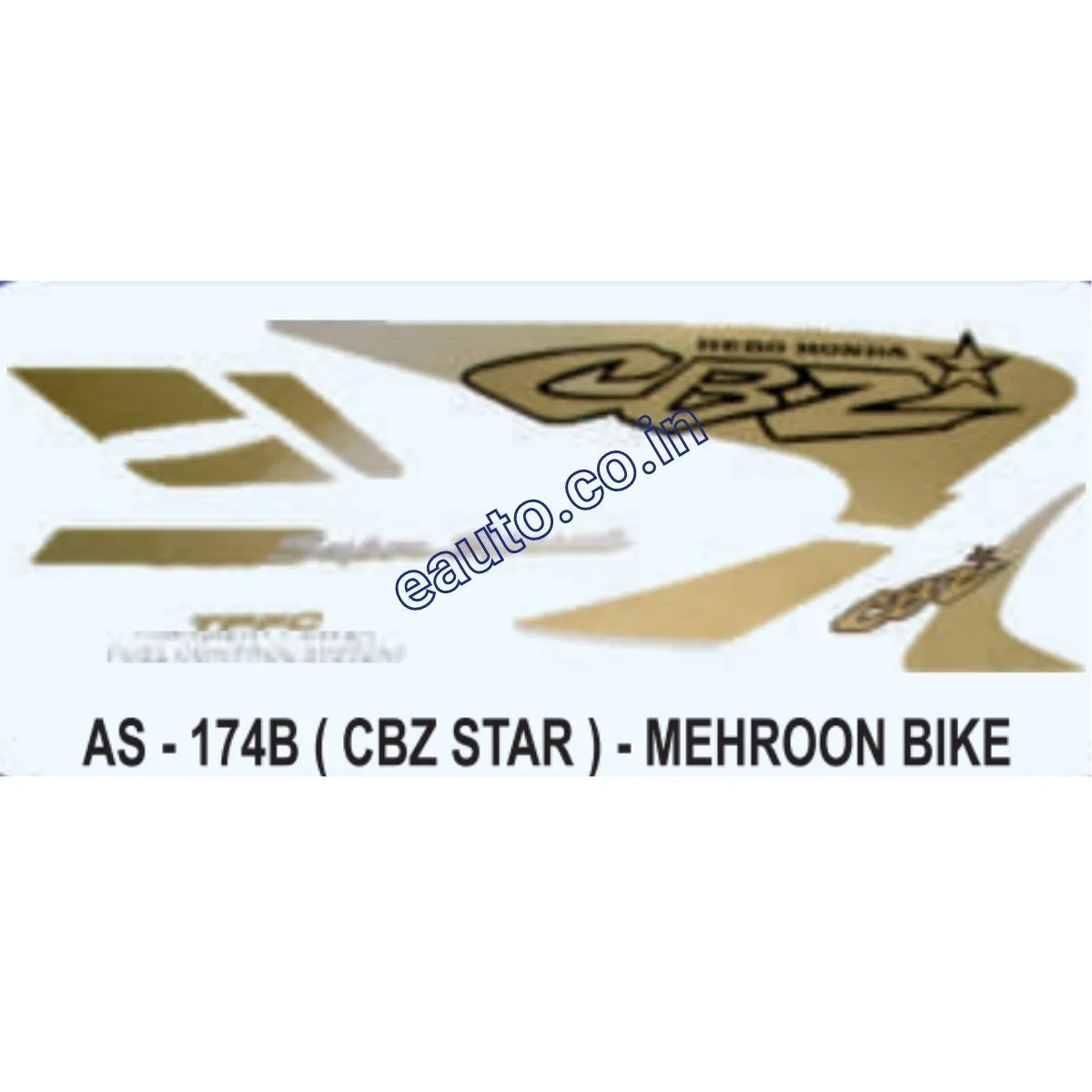Graphics Sticker Set for Hero Honda CBZ Star | Mehroon Vehicle | Both Sides