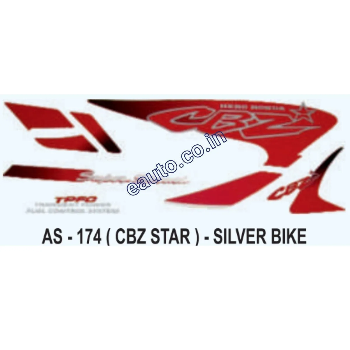 Graphics Sticker Set for Hero Honda CBZ Star | Silver Vehicle | Both Sides