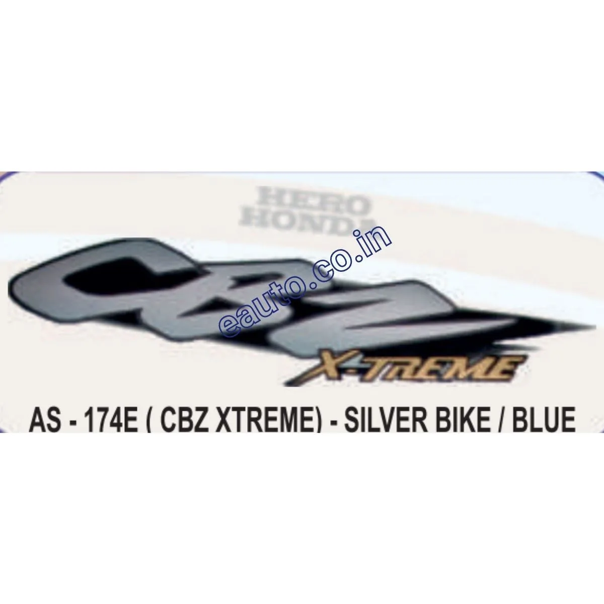 Graphics Sticker Set for Hero Honda CBZ Xtreme | Silver Vehicle | Blue Sticker | Both Sides