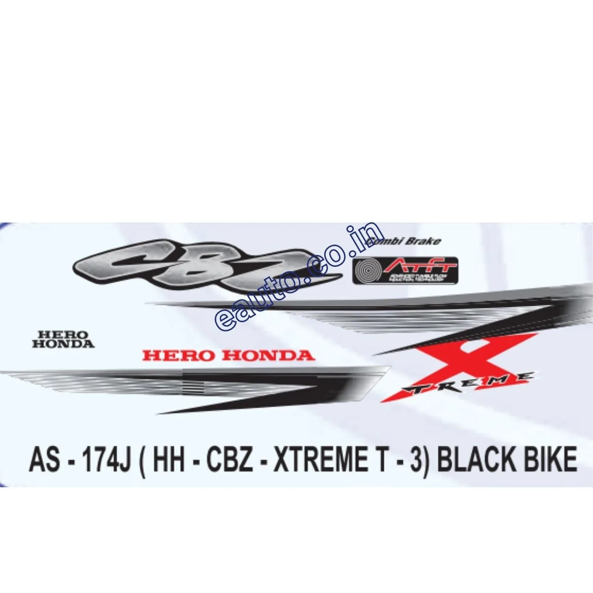 Graphics Sticker Set for Hero Honda CBZ Xtreme | Type 3 | Black Vehicle | Both Sides