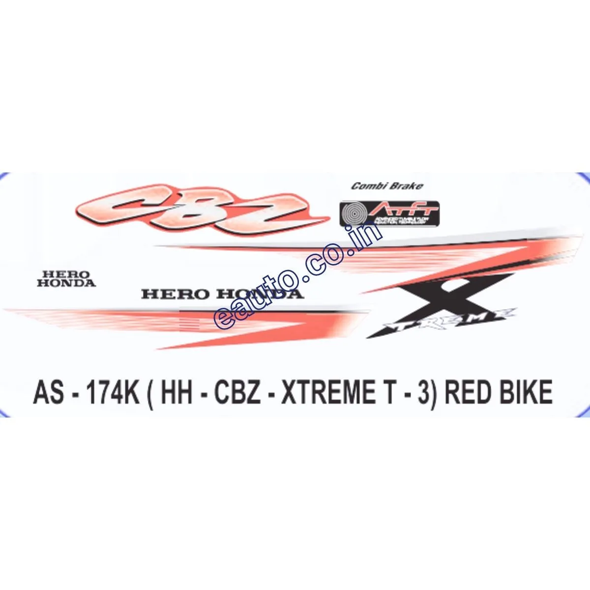 Graphics Sticker Set for Hero Honda CBZ Xtreme | Type 3 | Red Vehicle | Both Sides