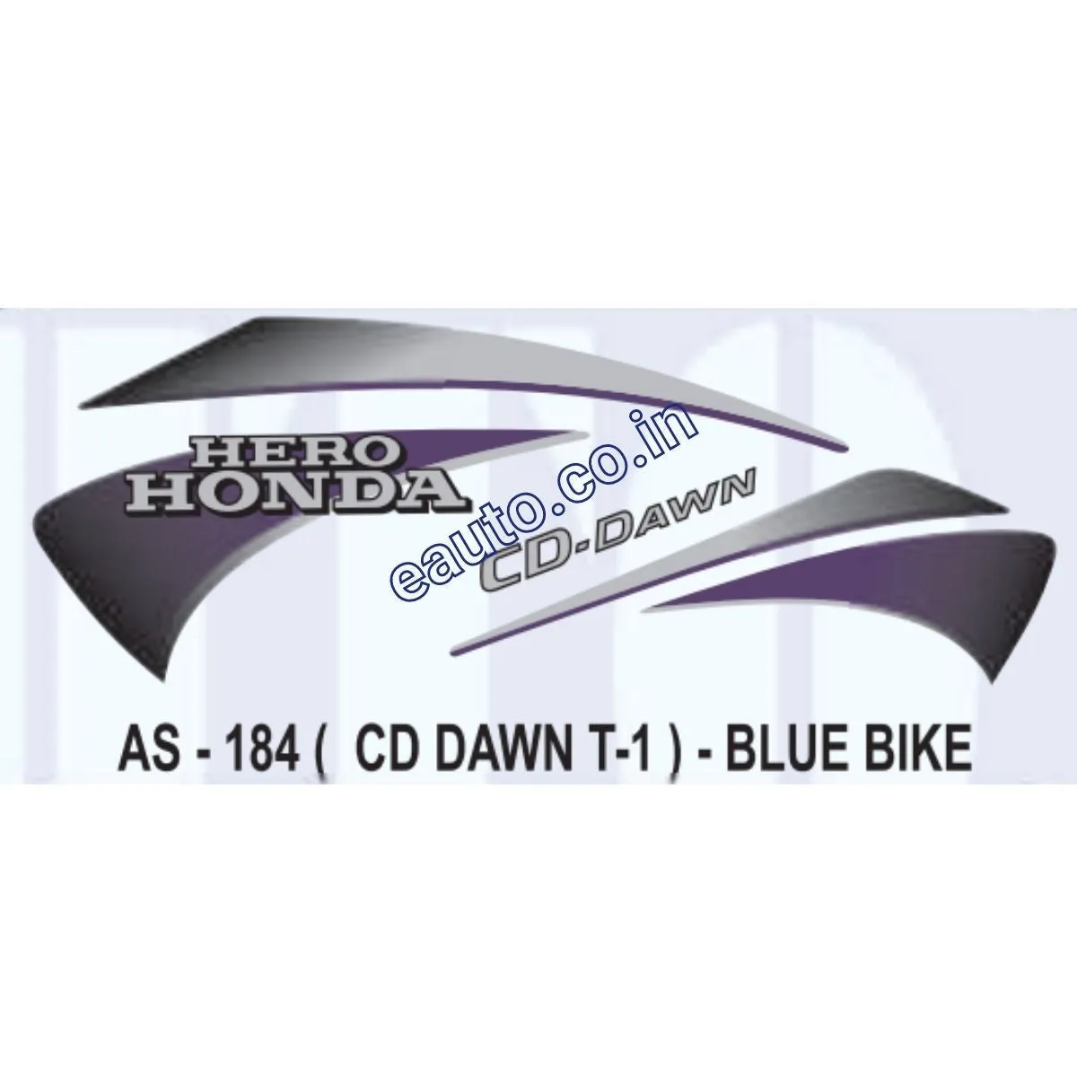 Graphics Sticker Set for Hero Honda CD Dawn | Type 1 | Blue Vehicle | Both Sides