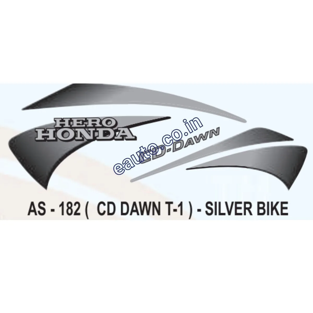 Graphics Sticker Set for Hero Honda CD Dawn | Type 1 | Silver Vehicle | Both Sides