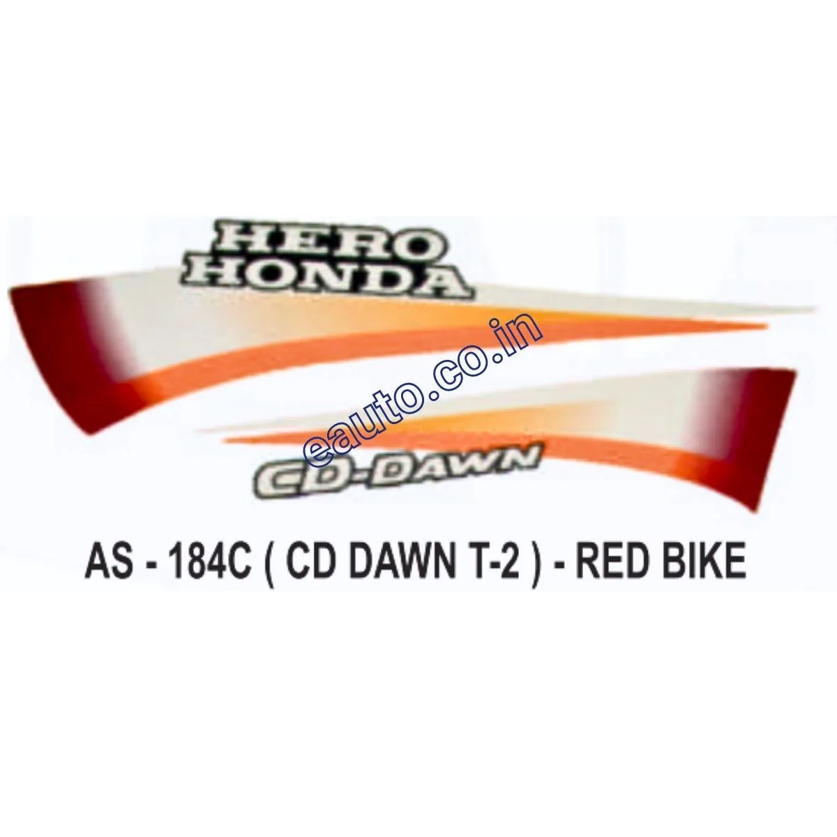 Graphics Sticker Set for Hero Honda CD Dawn | Type 2 | Red Vehicle | Both Sides