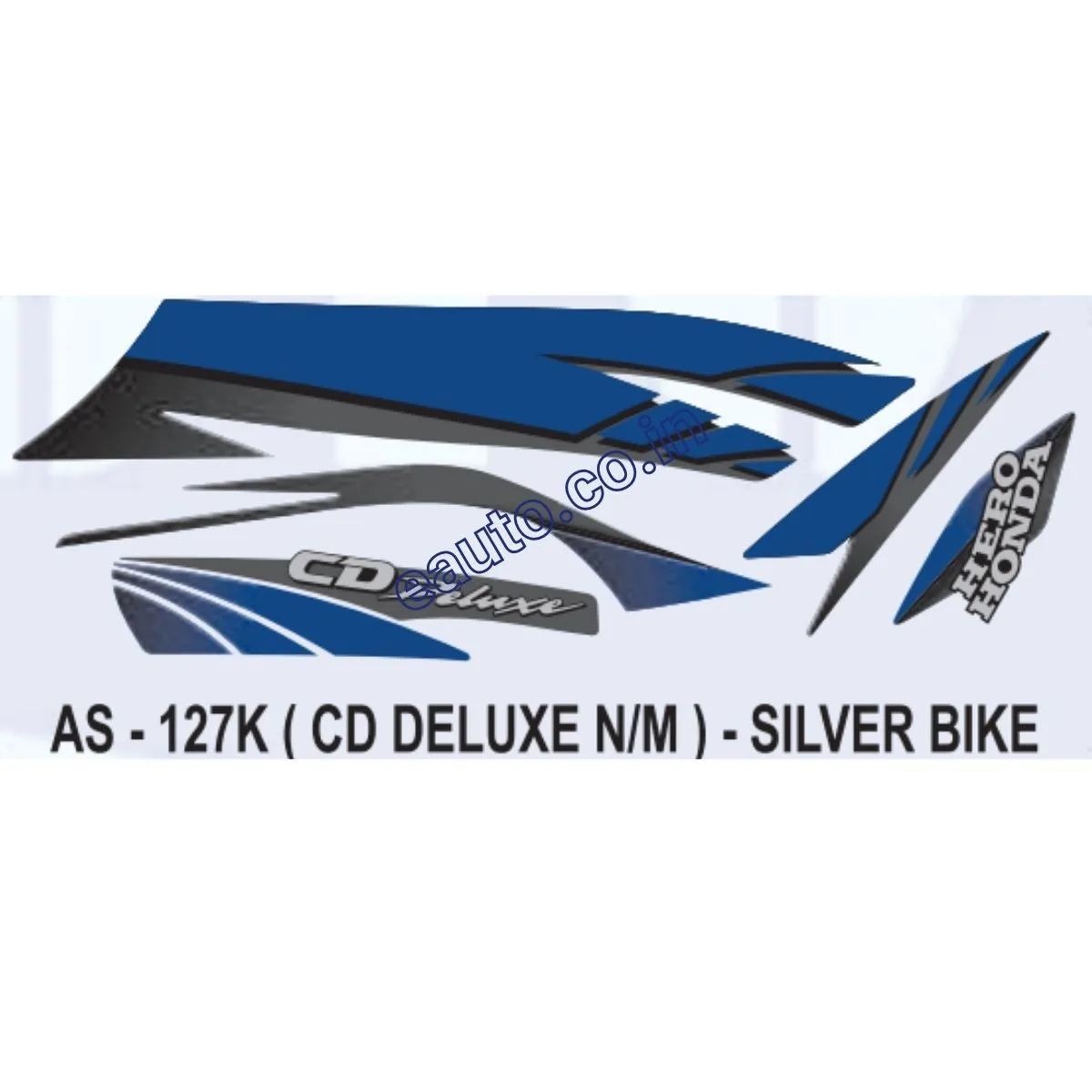 Graphics Sticker Set for Hero Honda CD Deluxe | New Model | Silver Vehicle | Both Sides