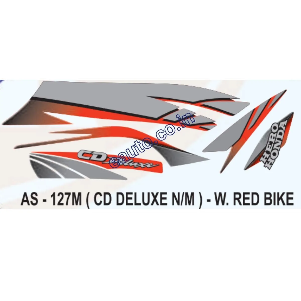 Graphics Sticker Set for Hero Honda CD Deluxe | New Model | Wine Red Vehicle | Both Sides