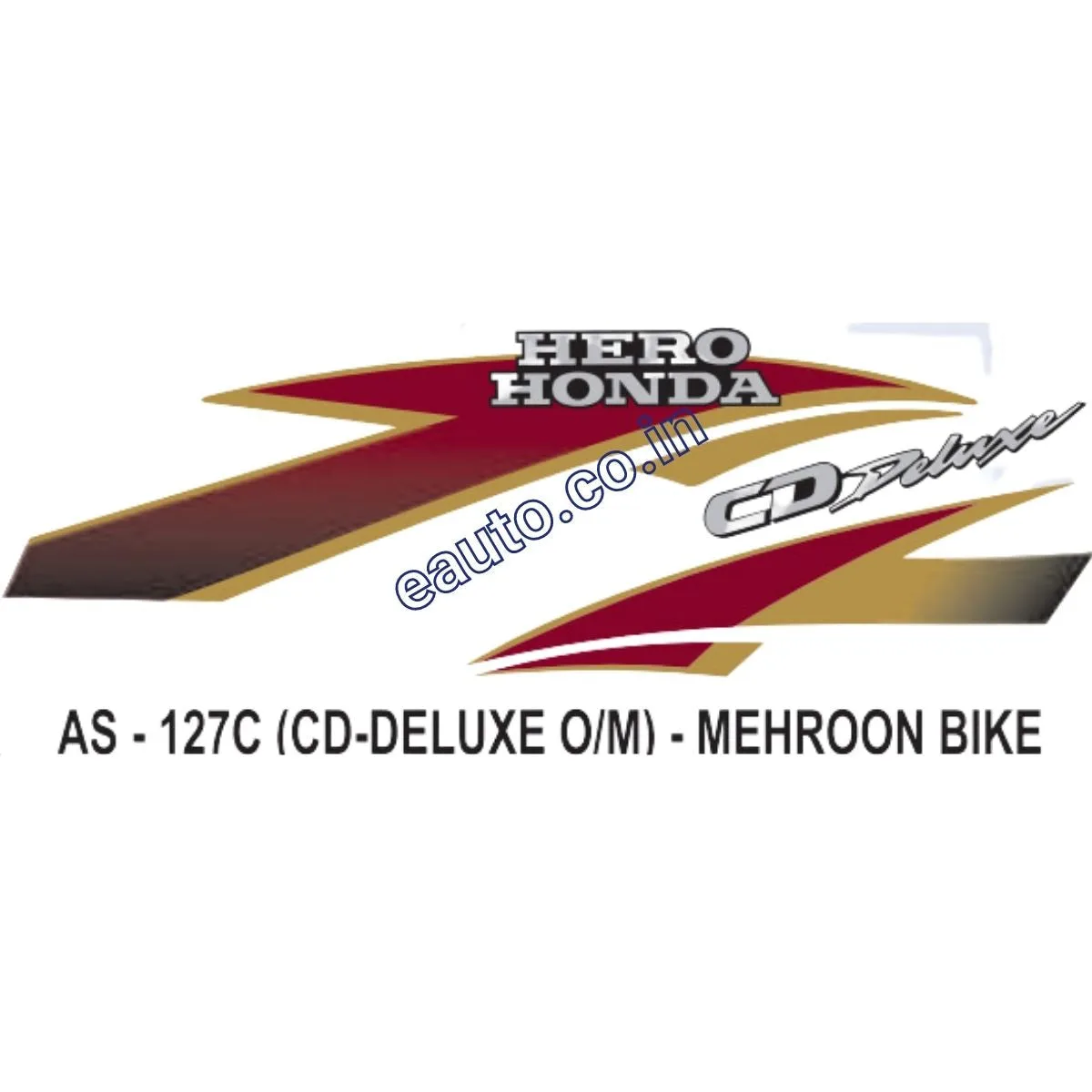 Graphics Sticker Set for Hero Honda CD Deluxe | Old Model | Mehroon Vehicle | Both Sides