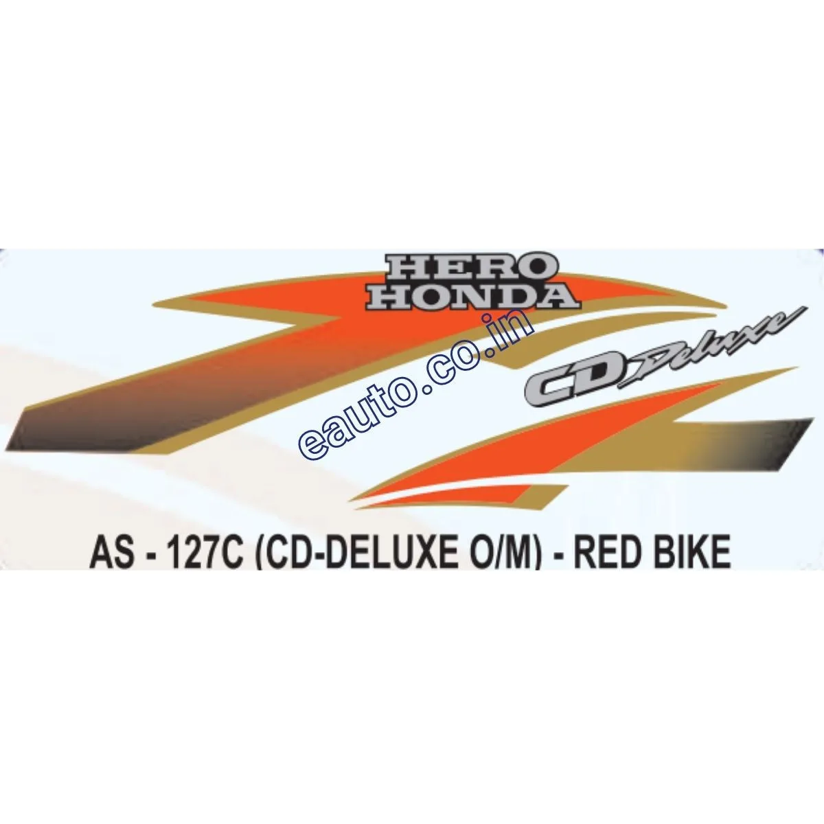 Graphics Sticker Set for Hero Honda CD Deluxe | Old Model | Red Vehicle | Both Sides