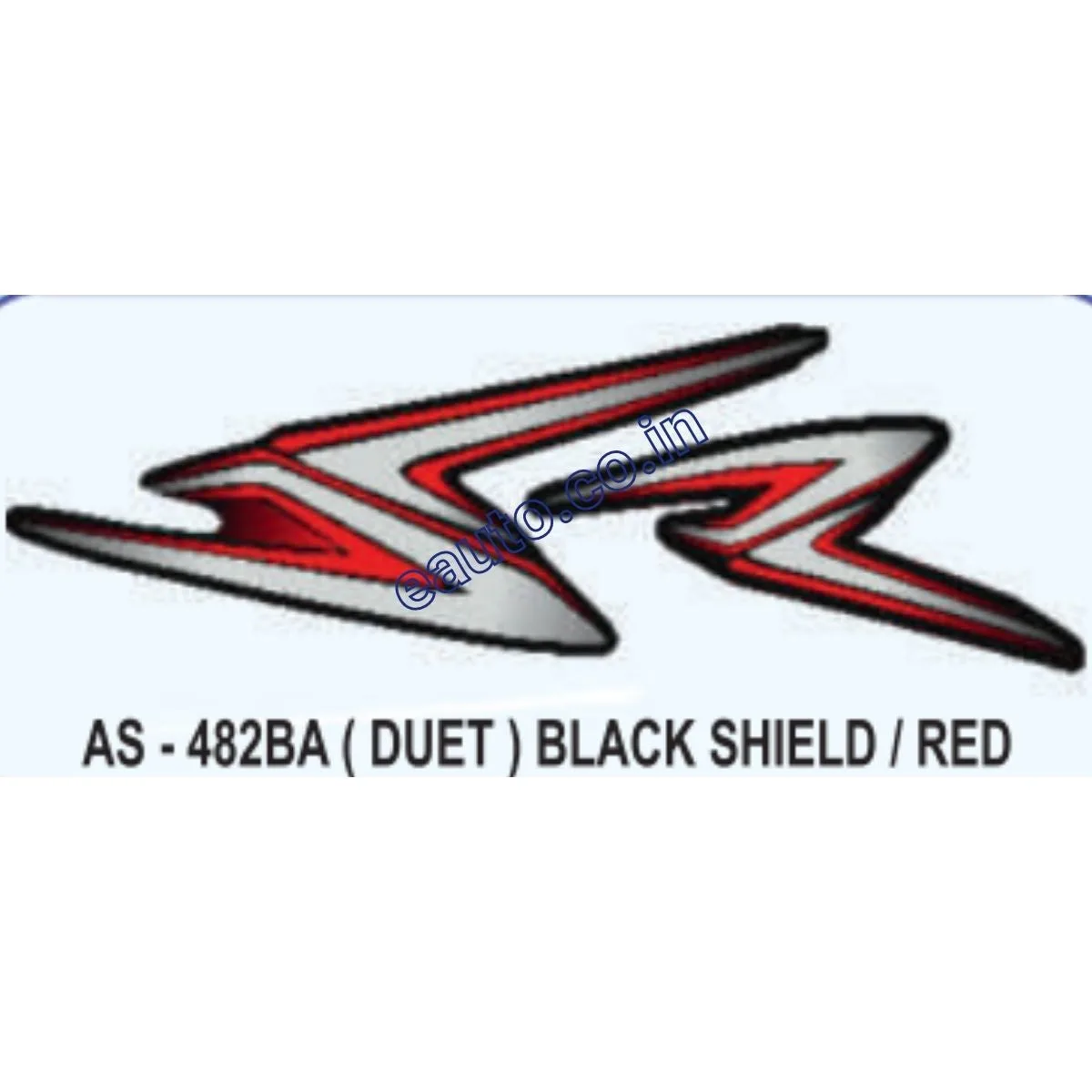 Graphics Sticker Set for Hero Honda Duet | Black Vehicle | Black & Red Sticker | Both Sides