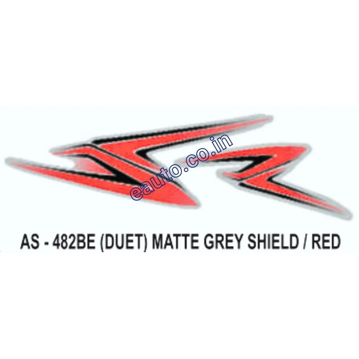 Graphics Sticker Set for Hero Honda Duet | Matte Grey Vehicle | Red Sticker | Both Sides