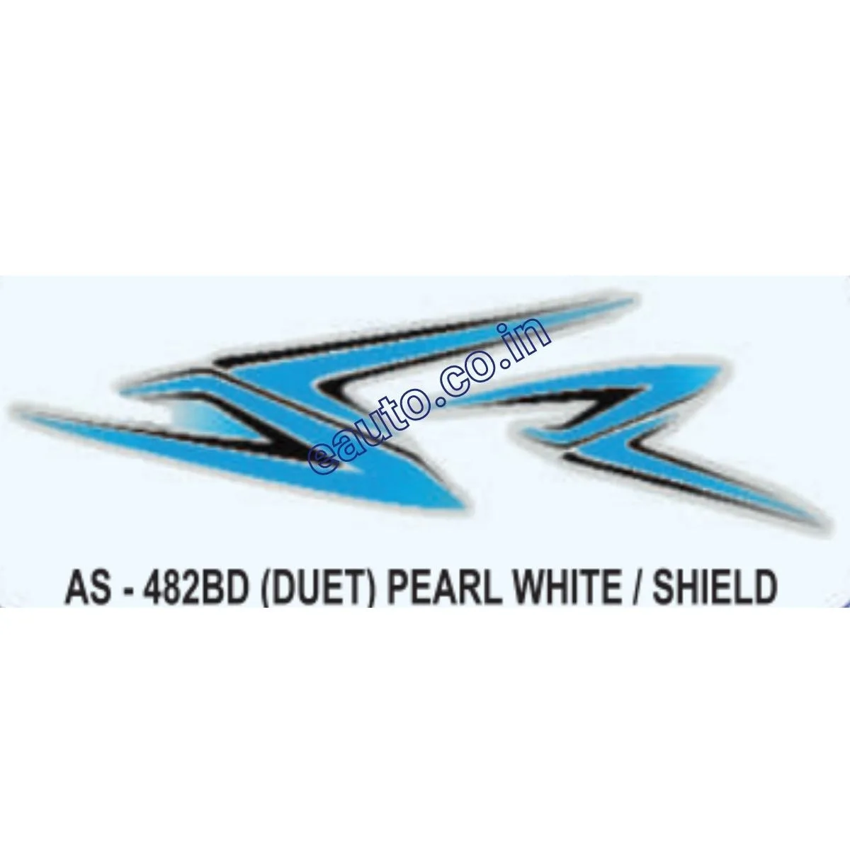 Graphics Sticker Set for Hero Honda Duet | Pearl White Vehicle | Blue Sticker | Both Sides