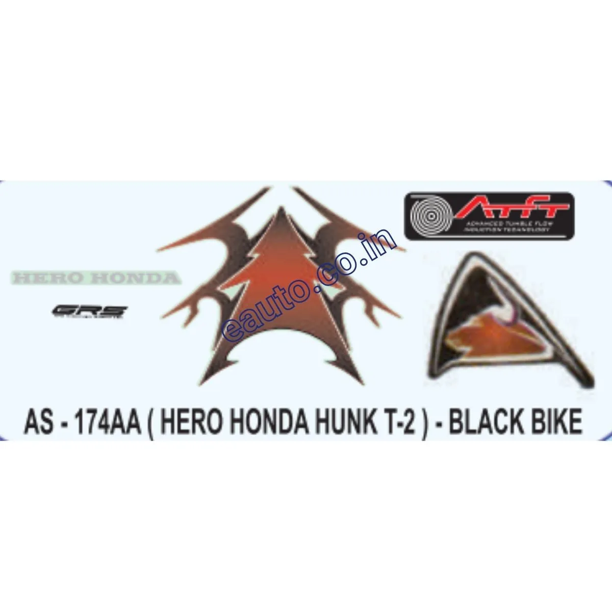 Graphics Sticker Set for Hero Honda Hunk | Type 2 | Black Vehicle | Both Sides