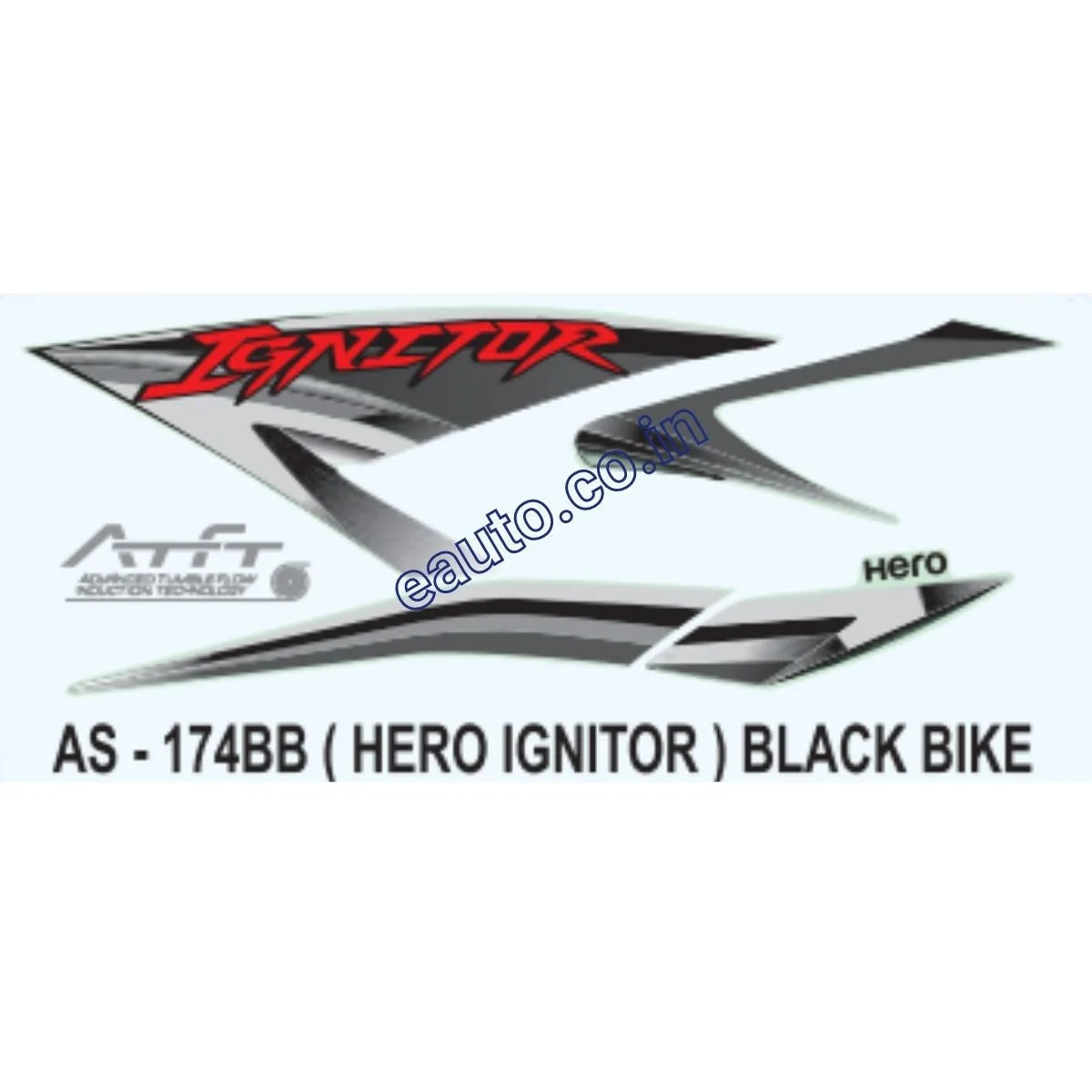 Graphics Sticker Set for Hero Honda Ignitor | Black Vehicle | Both Sides
