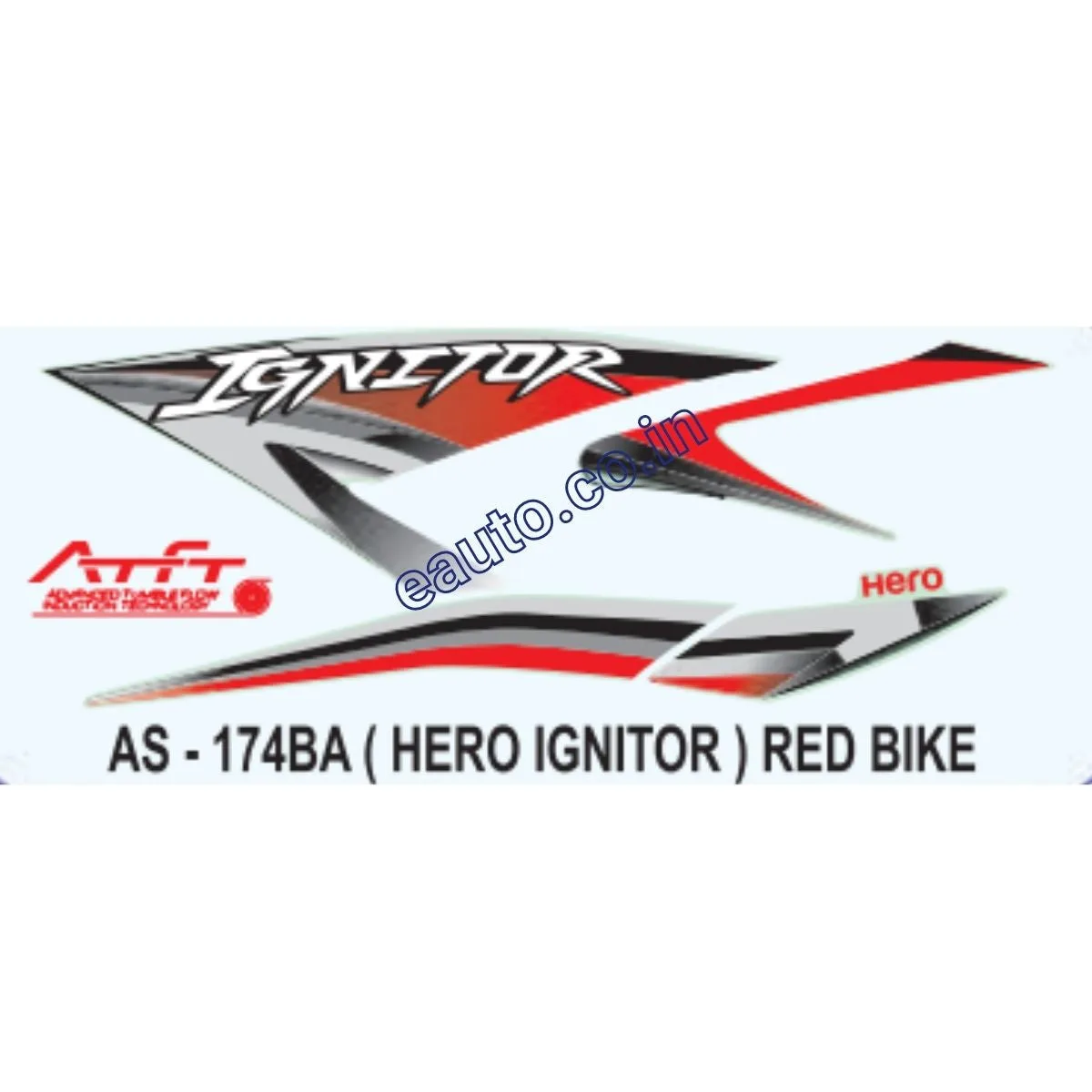 Graphics Sticker Set for Hero Honda Ignitor | Red Vehicle | Both Sides