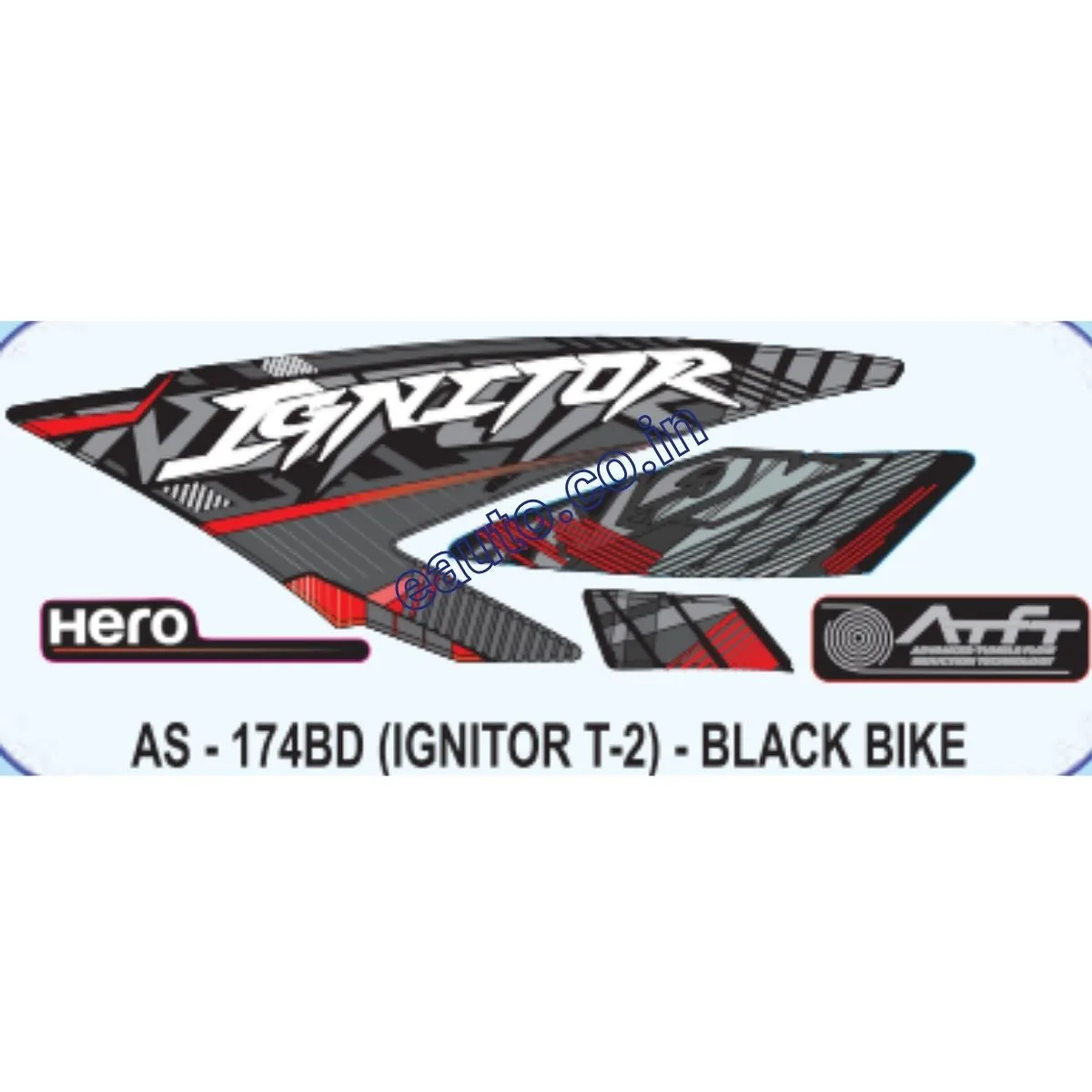 Graphics Sticker Set for Hero Honda Ignitor | Type 2 | Black Vehicle | Both Sides