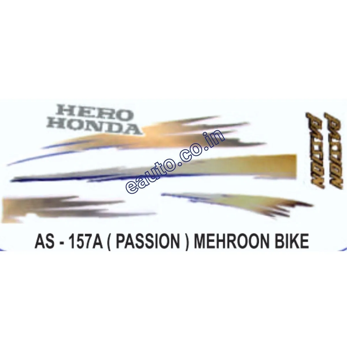 Graphics Sticker Set for Hero Honda Passion | Mehroon Vehicle | Both Sides
