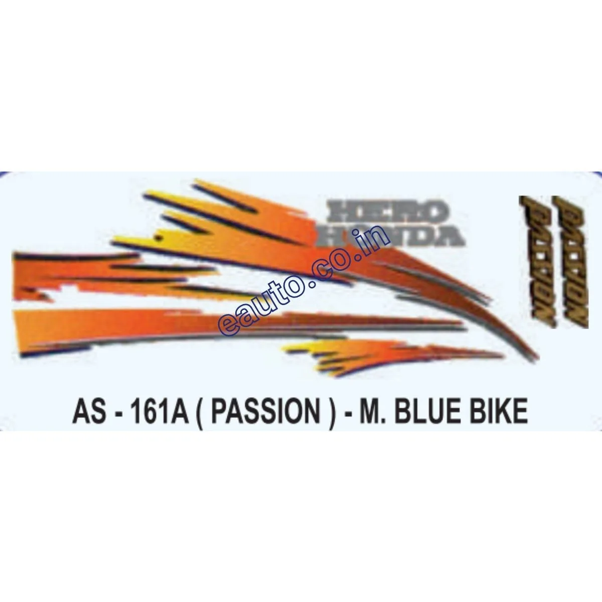 Graphics Sticker Set for Hero Honda Passion | Midnight Blue Vehicle | Both Sides