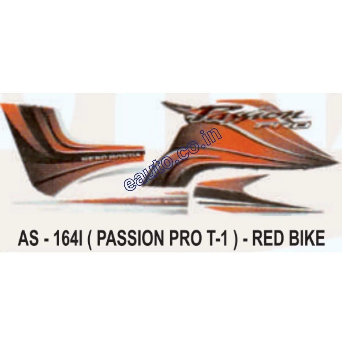Graphics Sticker Set for Hero Honda Passion Pro | Type 1 | Red Vehicle | Both Sides
