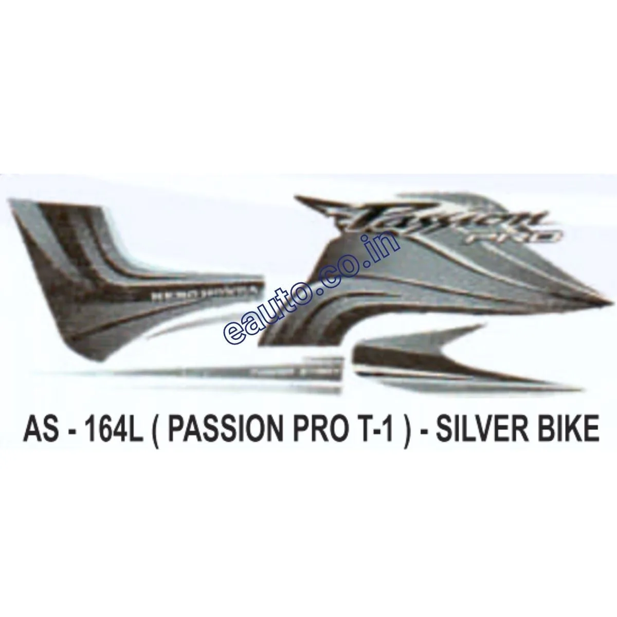 Graphics Sticker Set for Hero Honda Passion Pro | Type 1 | Silver Vehicle | Both Sides