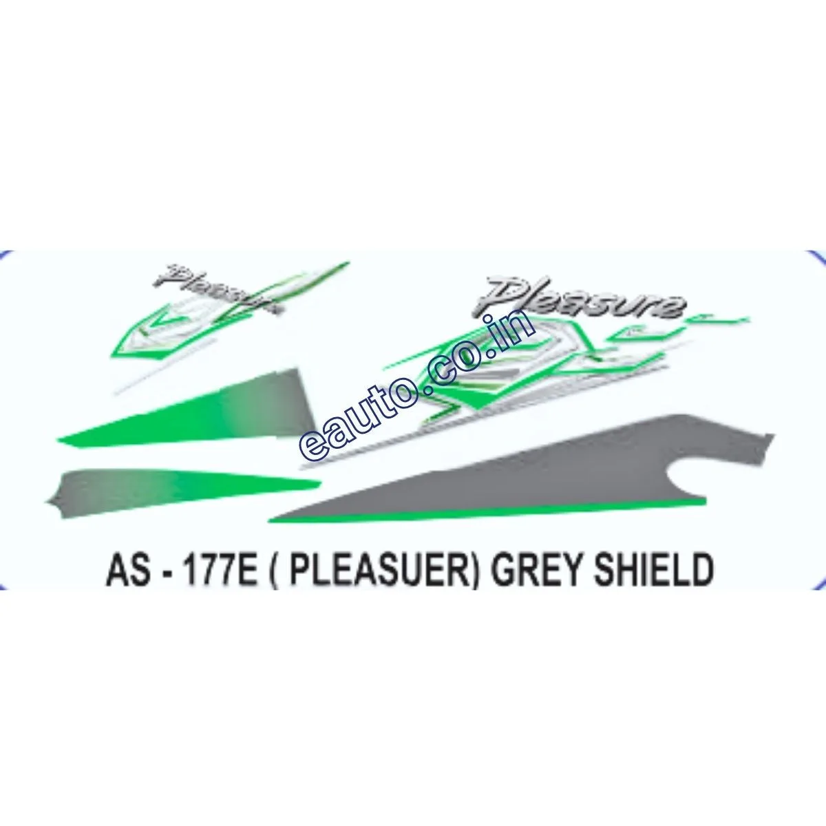 Graphics Sticker Set for Hero Honda Pleasure | Grey Shield Sticker | Both Sides