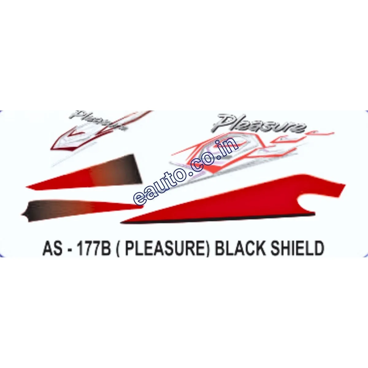 Graphics Sticker Set for Hero Honda Pleasure | Type1 | Black Shield Sticker | Both Sides