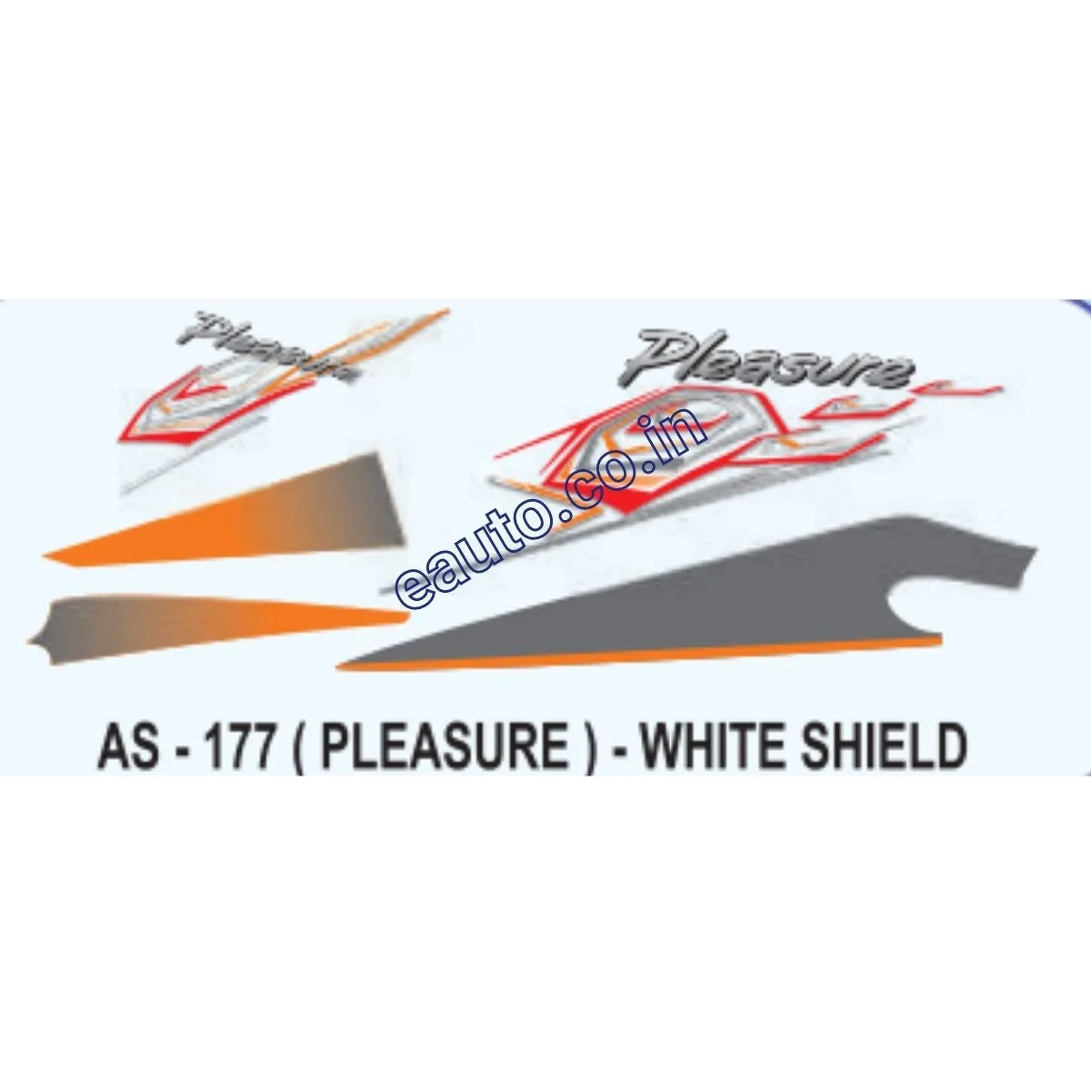 Graphics Sticker Set for Hero Honda Pleasure | White Shield Sticker | Both Sides