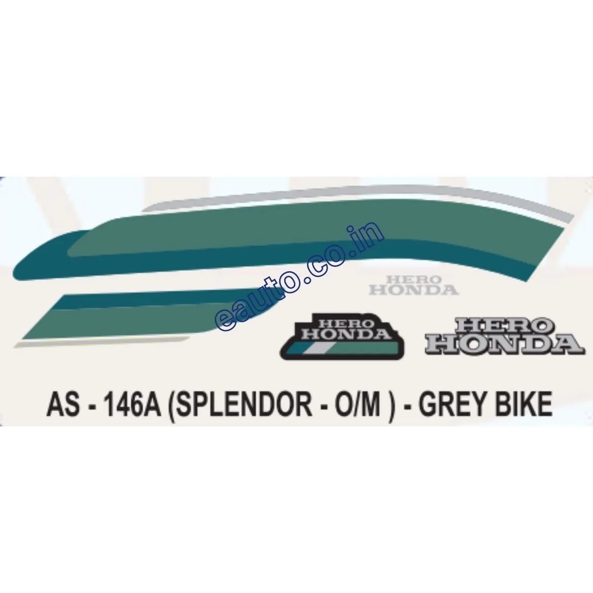 Graphics Sticker Set for Hero Honda Splendor | Old Model | Grey Vehicle | Both Sides