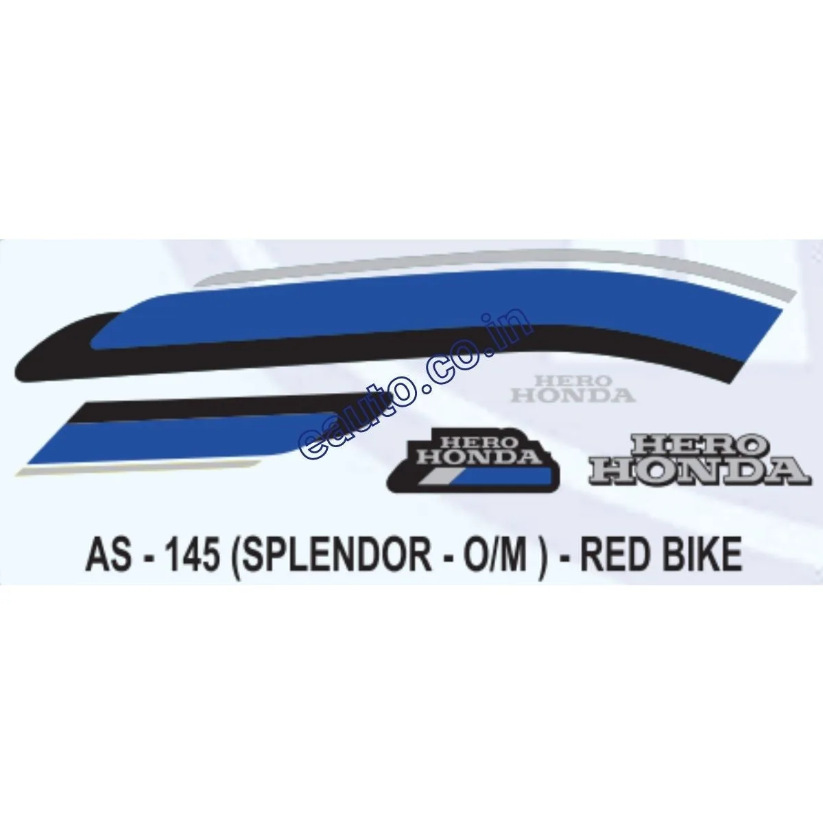Graphics Sticker Set for Hero Honda Splendor | Old Model | Red Vehicle | Both Sides